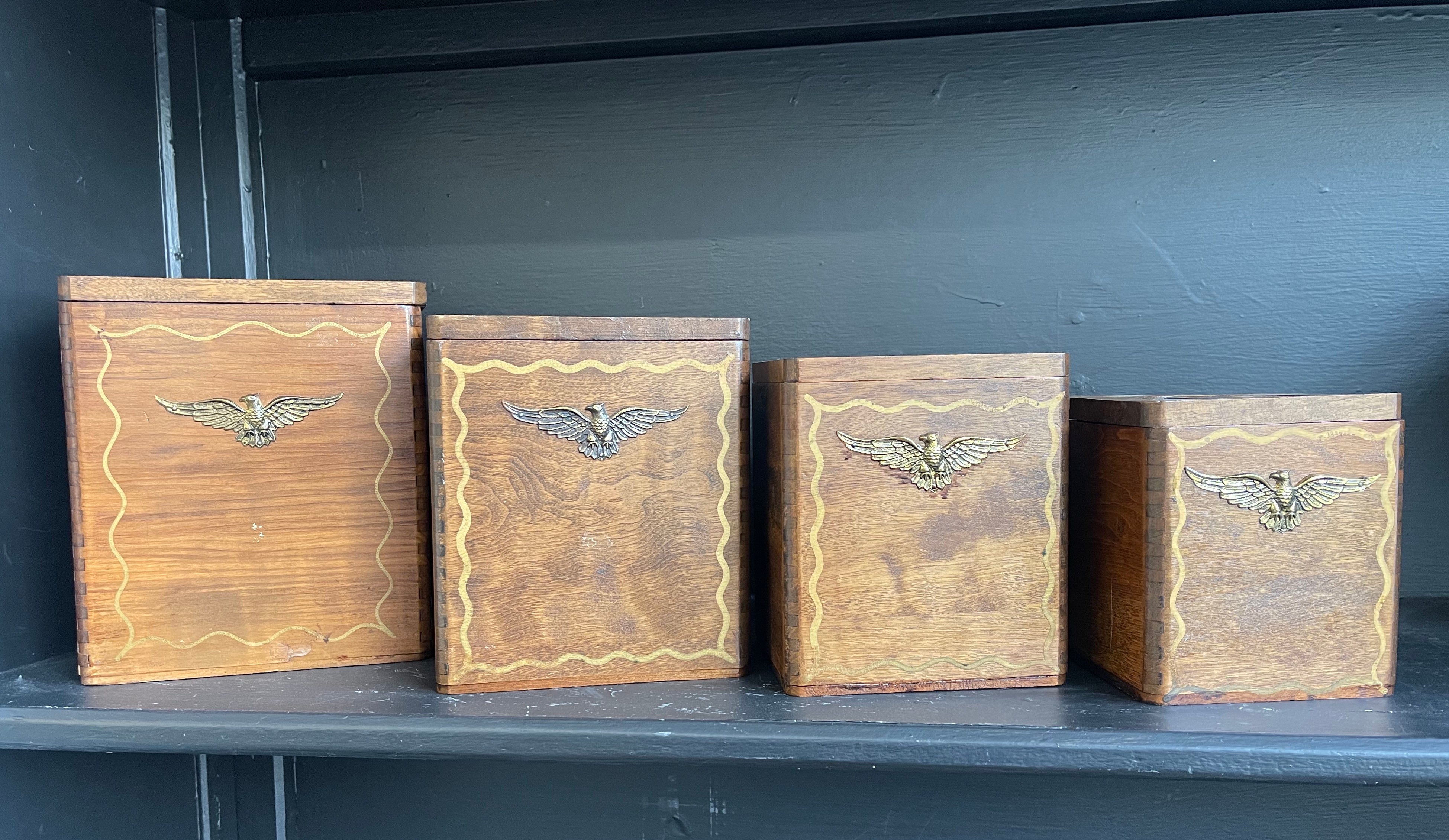 Dean Hood Project/Yarn Container (Set of 4 Nesting Eagle Boxes)