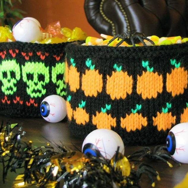 Free Pattern Friday: Neon Pumpkin and Skull Baskets