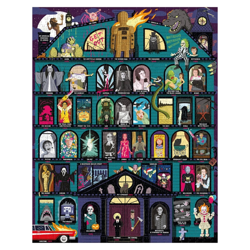 50 Must-Watch Scary Movies Bucket List 1000 Piece Puzzle