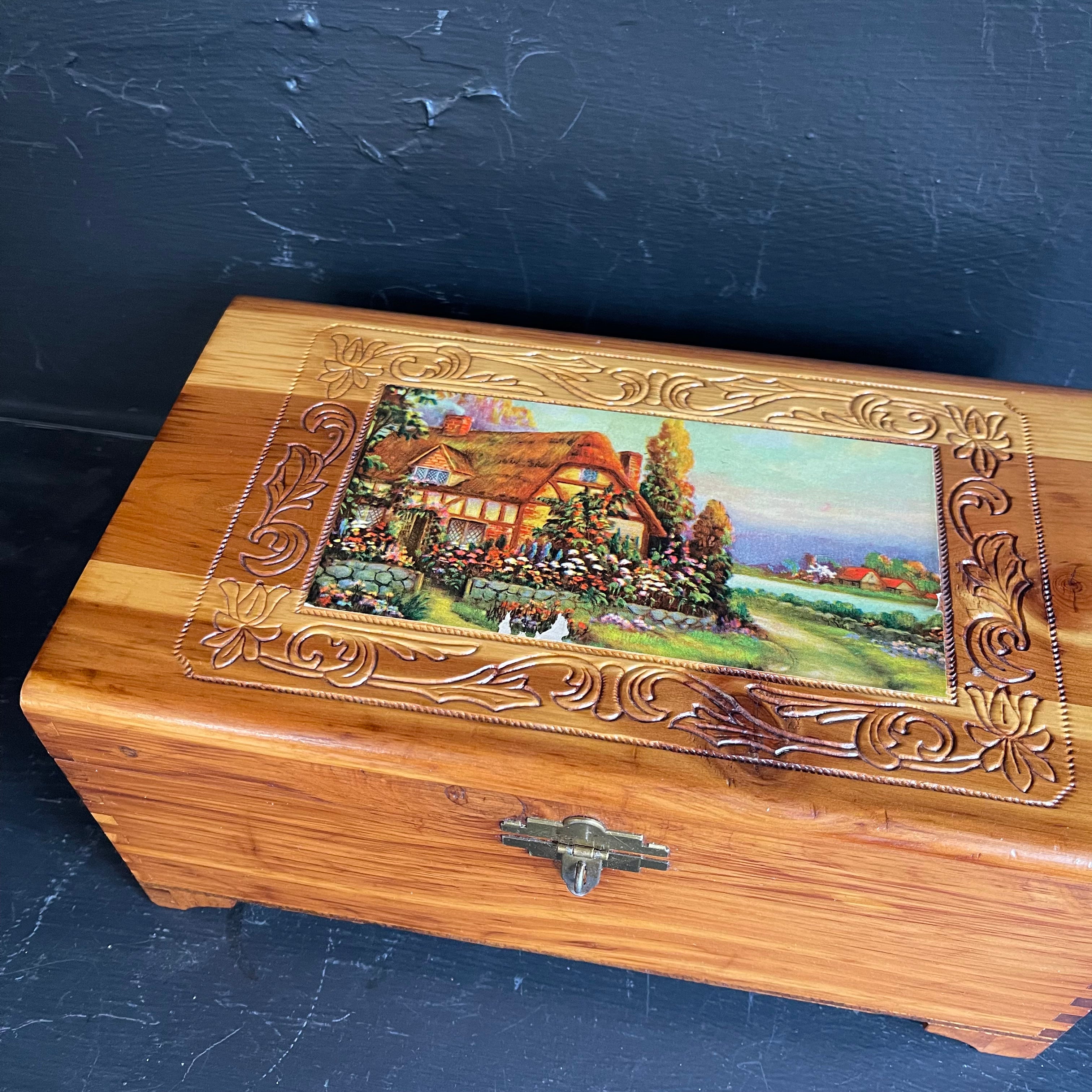 Dean Hood Project/Yarn Container (Painted/Engraved Chest)