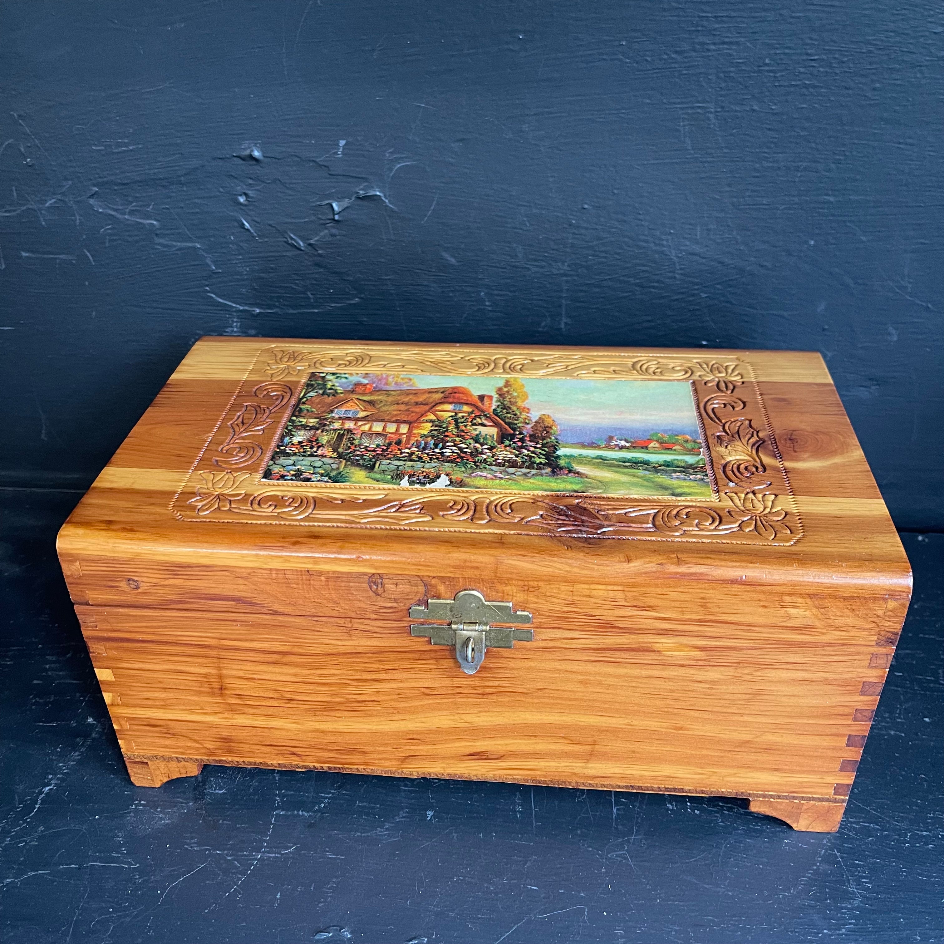 Dean Hood Project/Yarn Container (Painted/Engraved Chest)