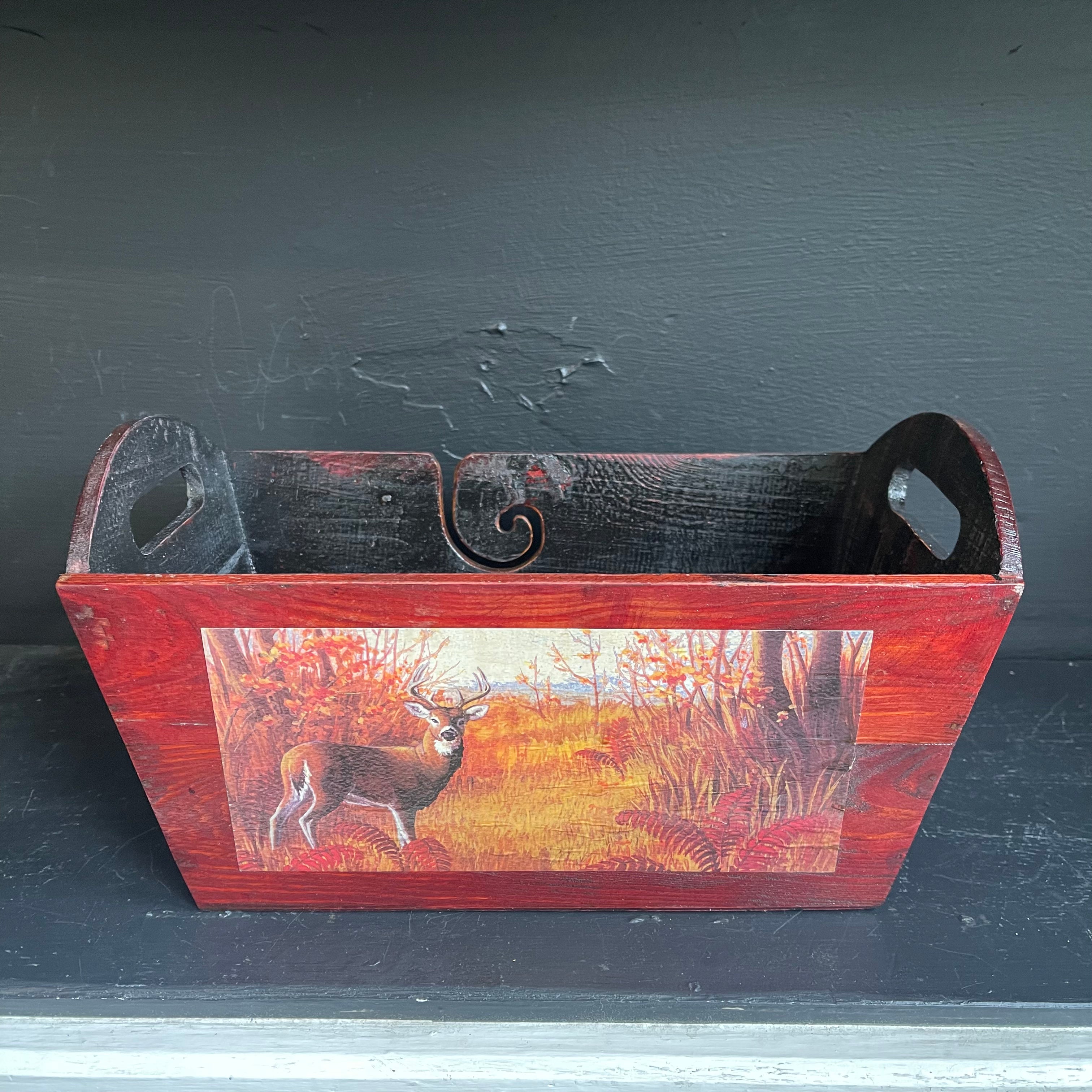 Dean Hood Project/Yarn Container (Painted Deer Box)