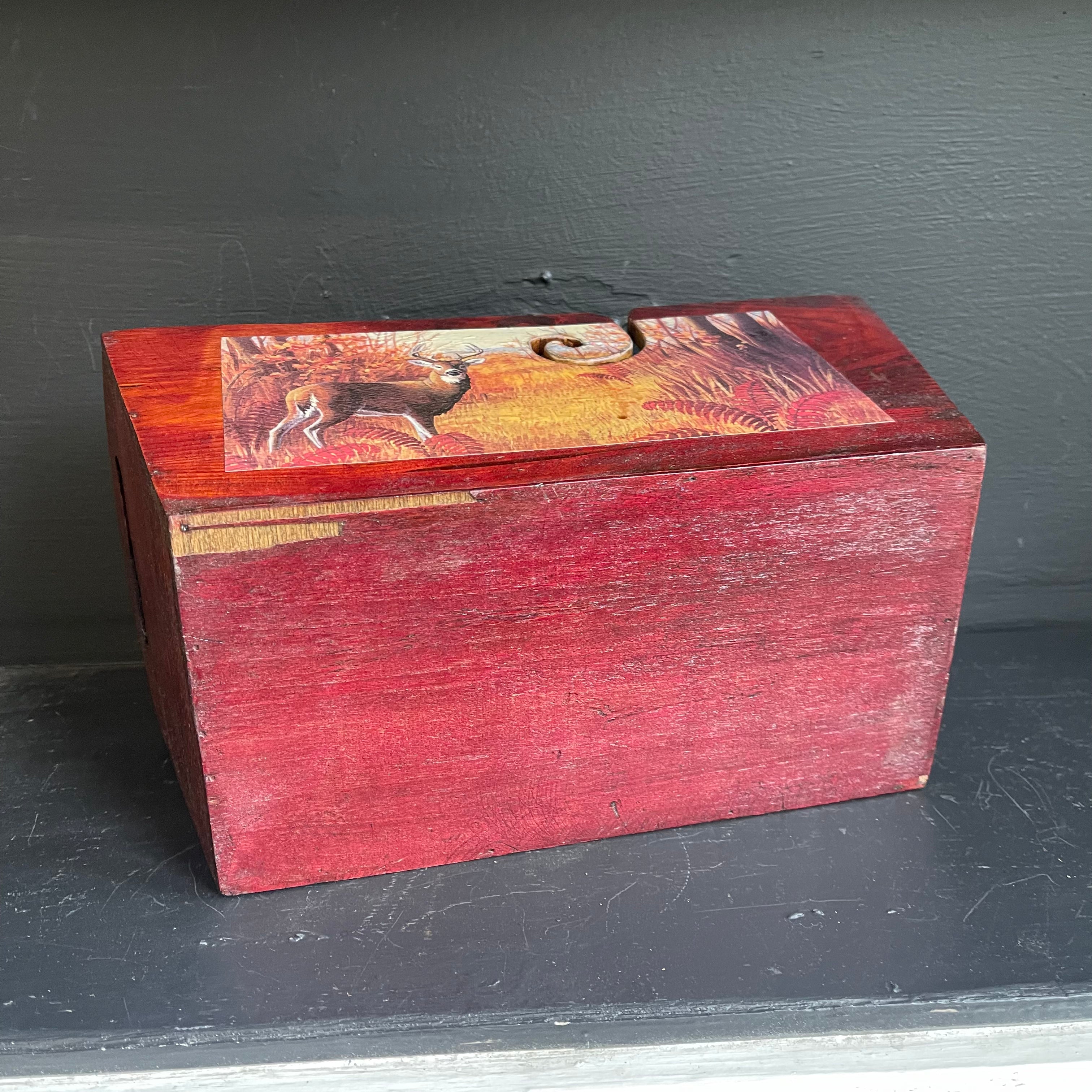 Dean Hood Project/Yarn Container (Painted Deer Box)