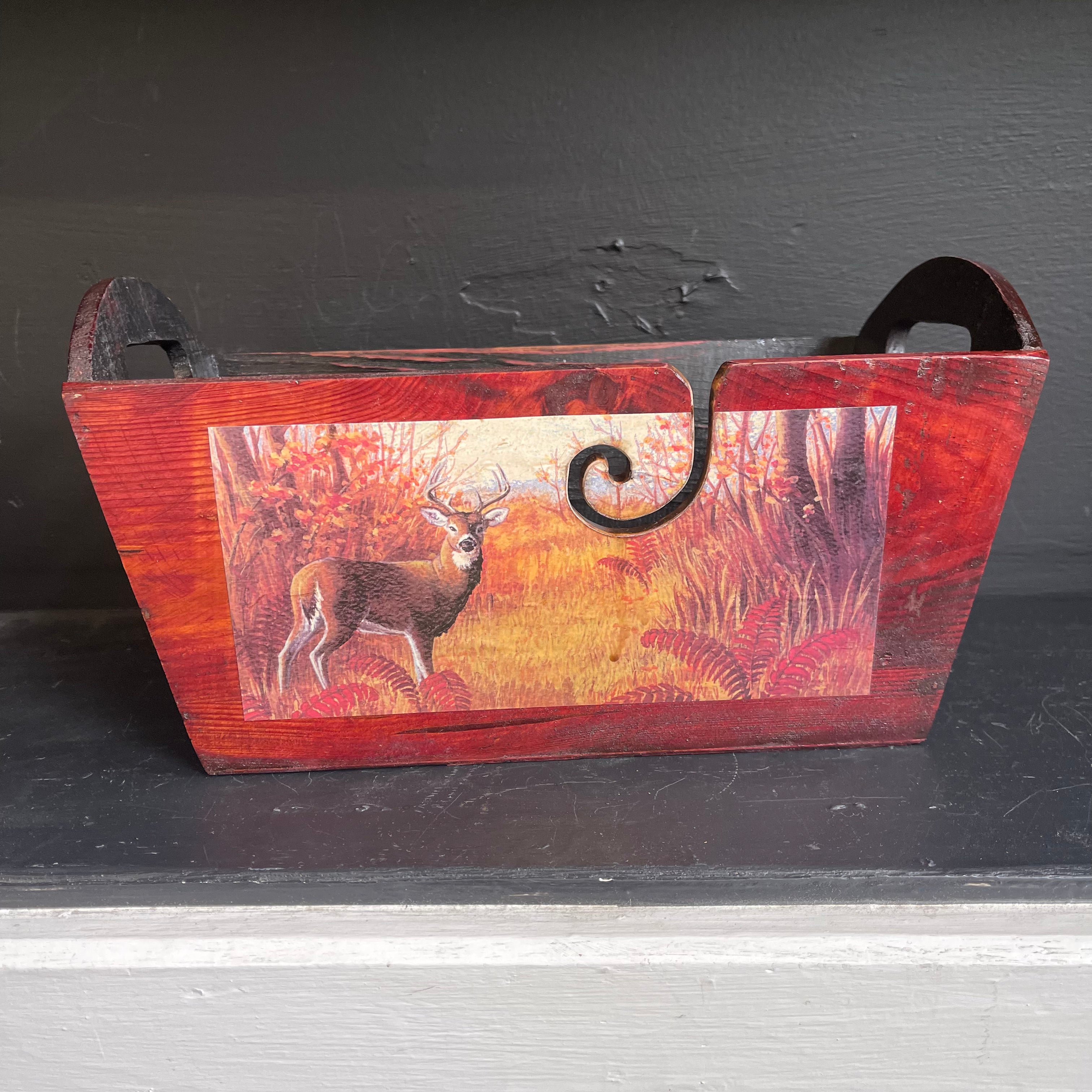 Dean Hood Project/Yarn Container (Painted Deer Box)