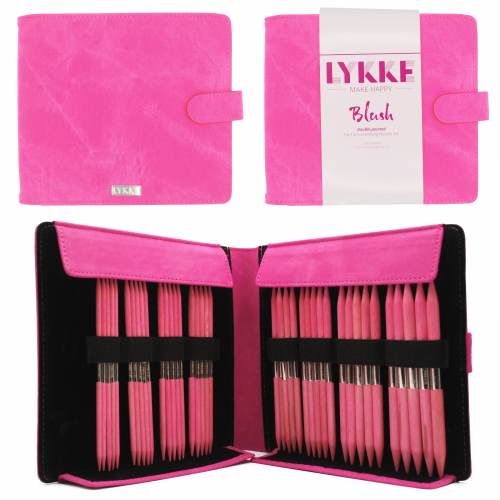 Lykke Blush 6" Double Pointed Needles Set (Sizes 6-13, Fuchsia Denim Case)