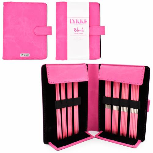 Lykke Blush 6" Double Pointed Needles Set (Sizes 0-5, Fuchsia Denim Case)