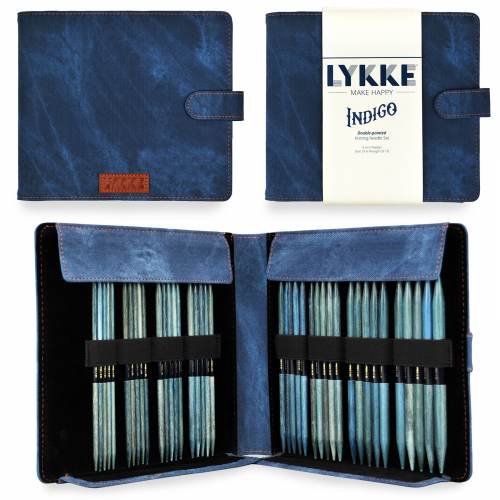 Lykke Indigo 6" Double Pointed Needles Set (Sizes 6-13, Azure Denim Case)