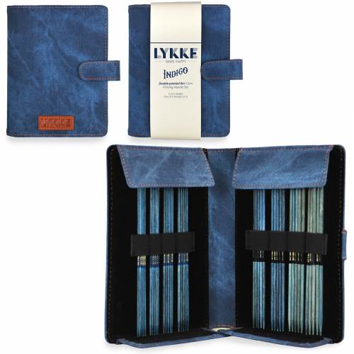 Lykke Indigo 6" Double Pointed Needles Set (Sizes 0-5, Azure Denim Case)