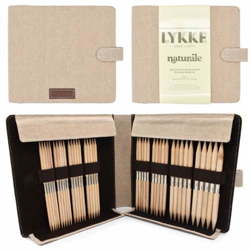 Lykke Naturale 6" Double Pointed Needles Set (Sizes 6-13, Beige Jute Case)