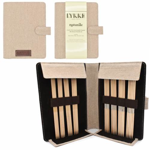 Lykke Naturale 6" Double Pointed Needles Set (Sizes 0-5, Beige Jute Case)