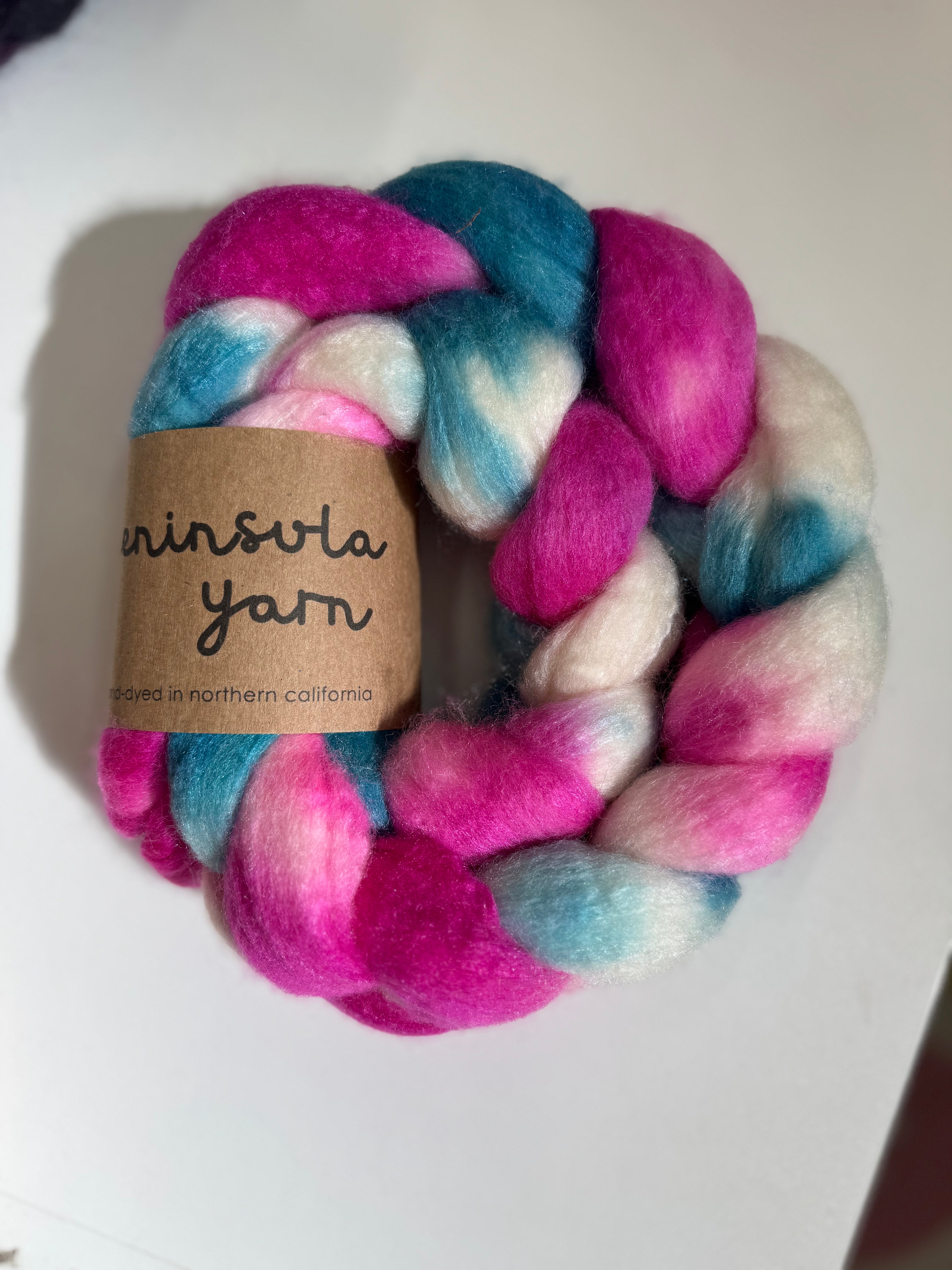 Polwarth/Silk Combed Top - Peninsula Yarn Fiber