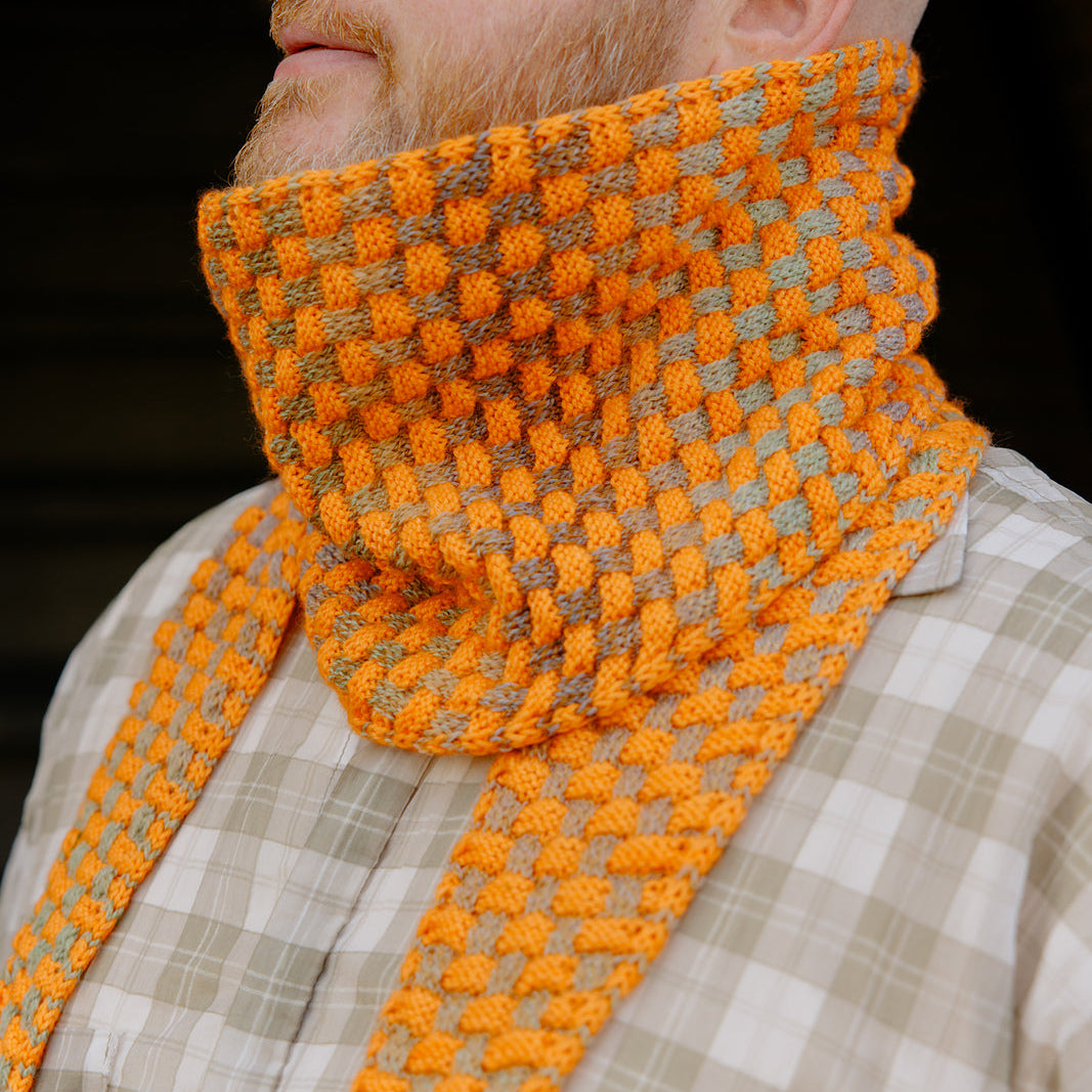 Woven Checks Skinny Scarf Kit