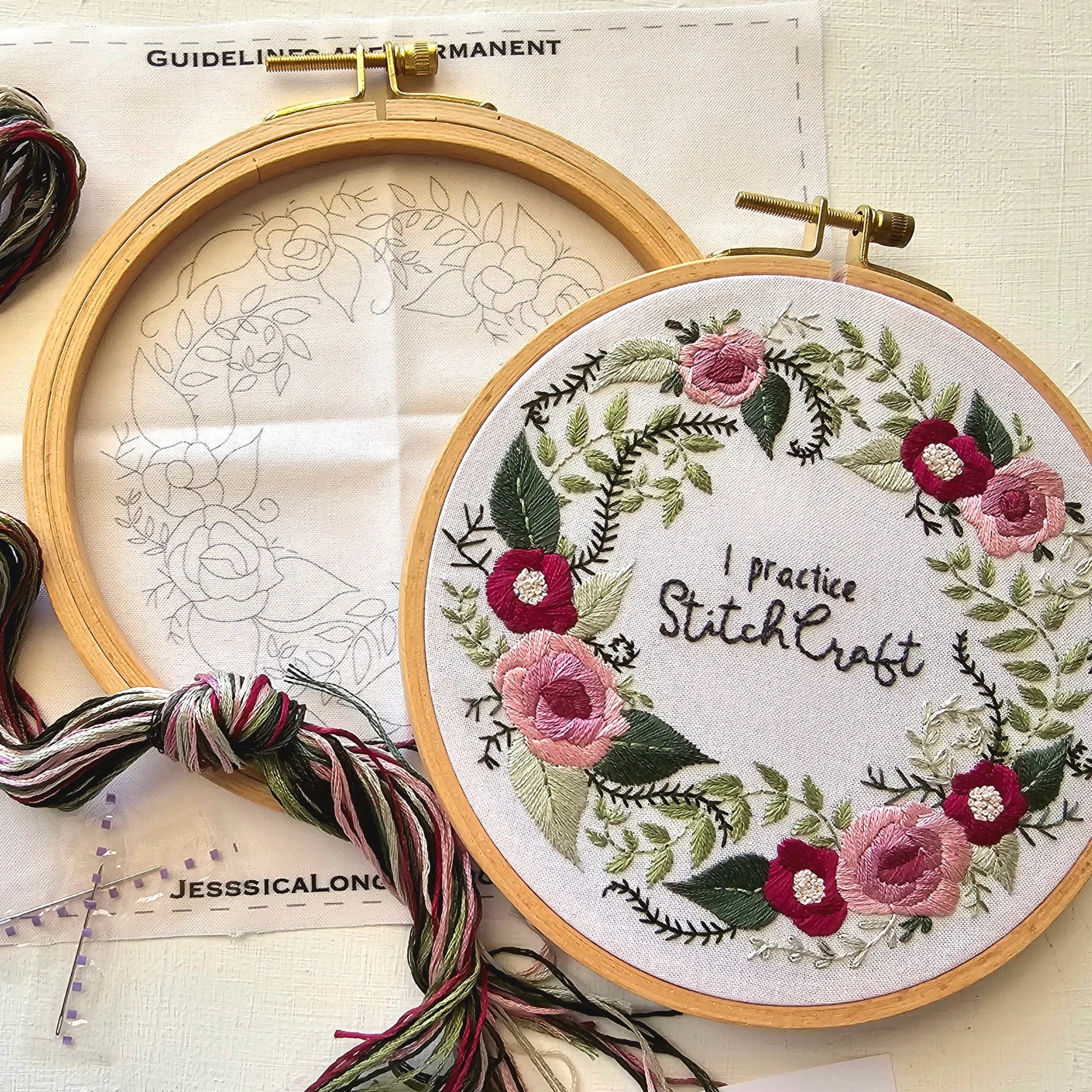 Floral Wreath Embroidery Kit (I Practice Stitchcraft)