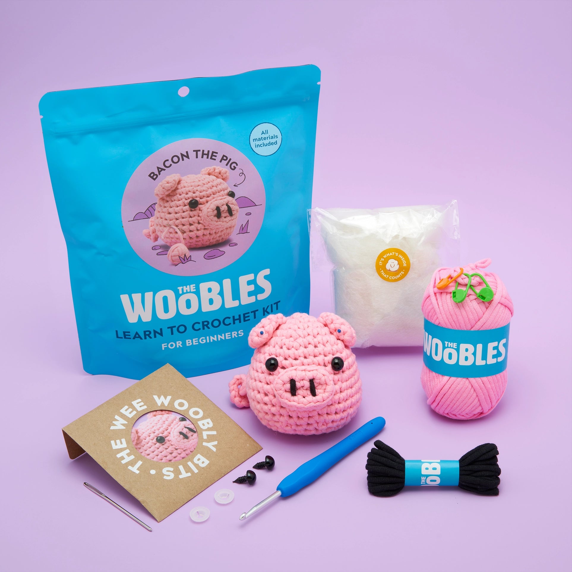 The Woobles Beginner Crochet Amigurumi Kit - Penguin
