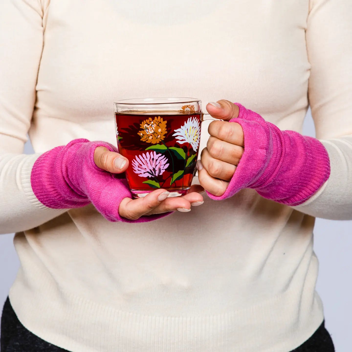 100% Cashmere Fingerless Gloves