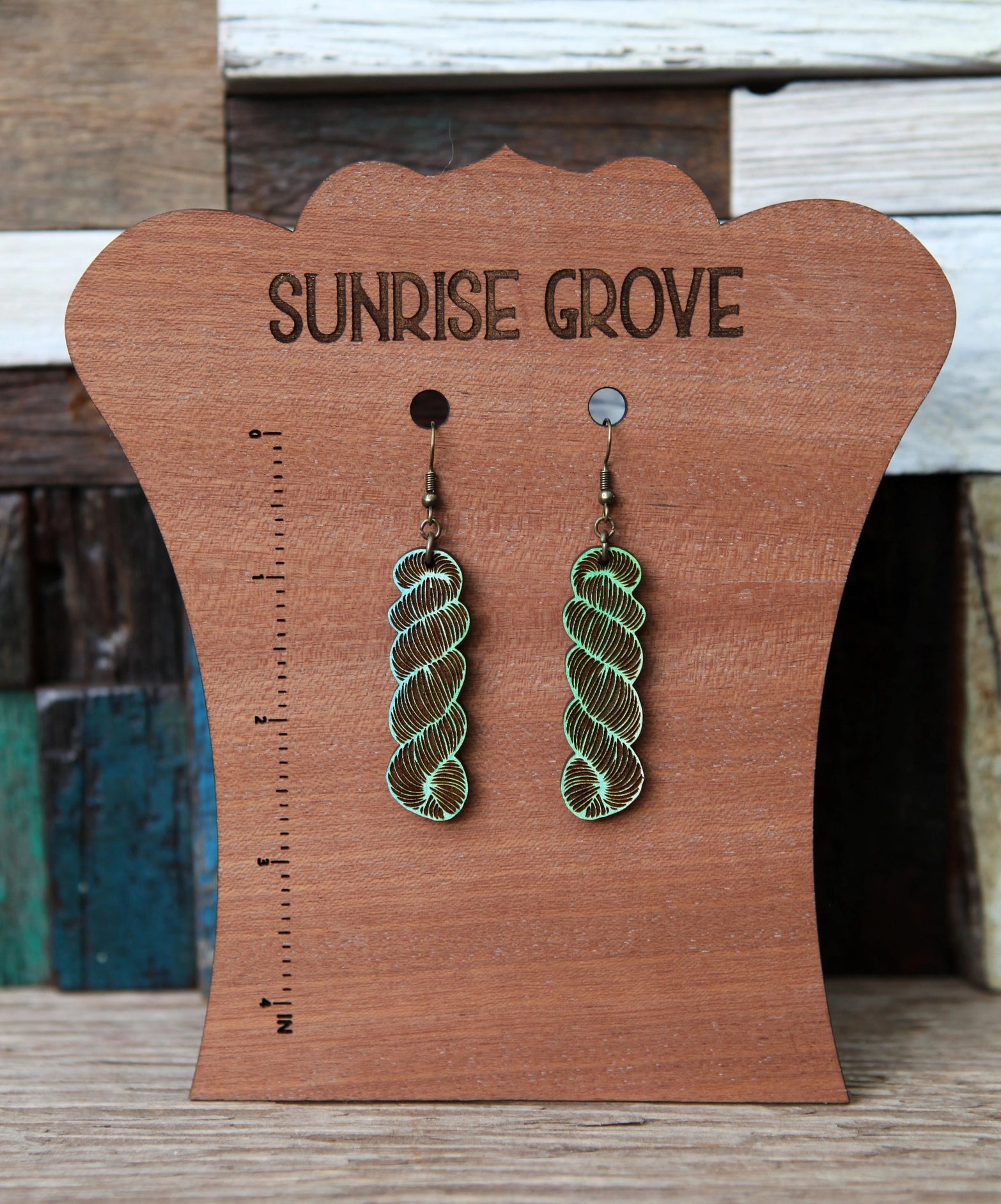 Sunrise Grove Yarn Hank Wood Earrings