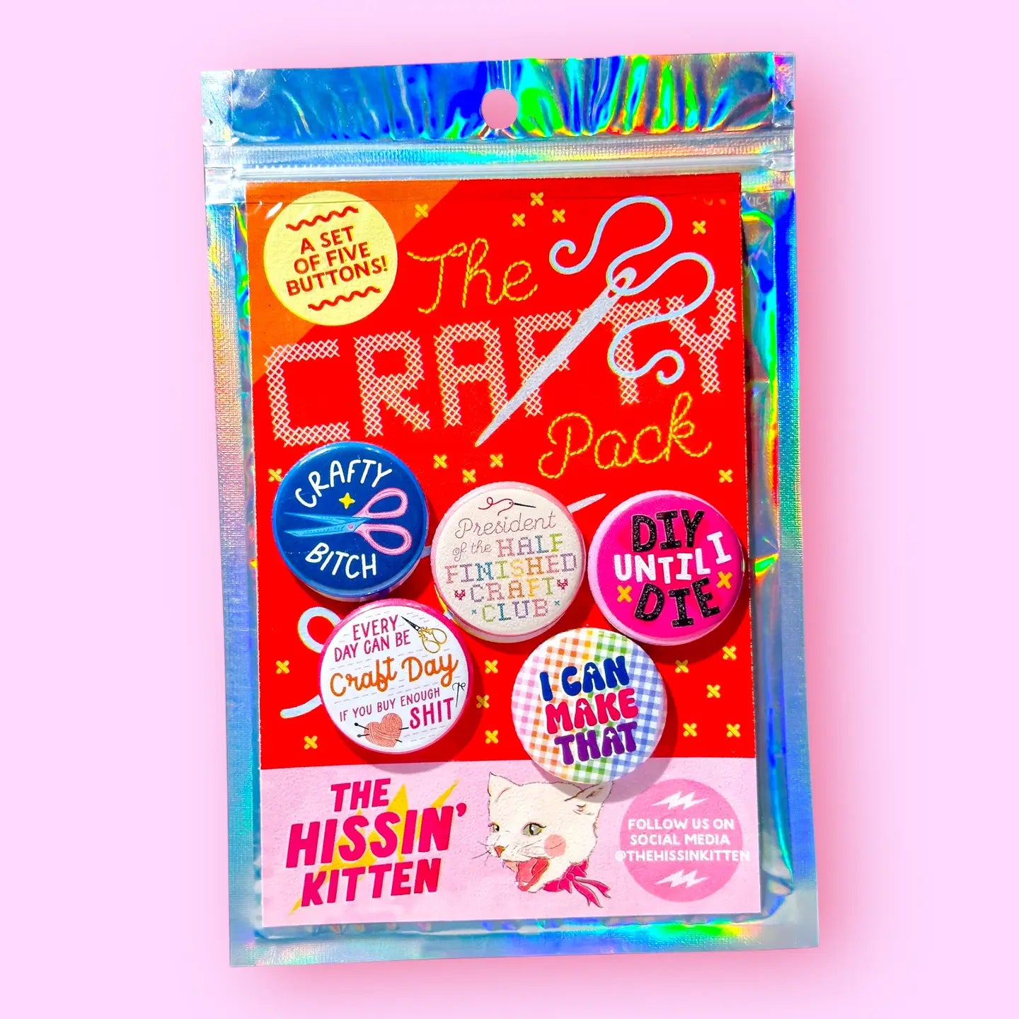 The Hissin' Kitten Set of 5 Buttons