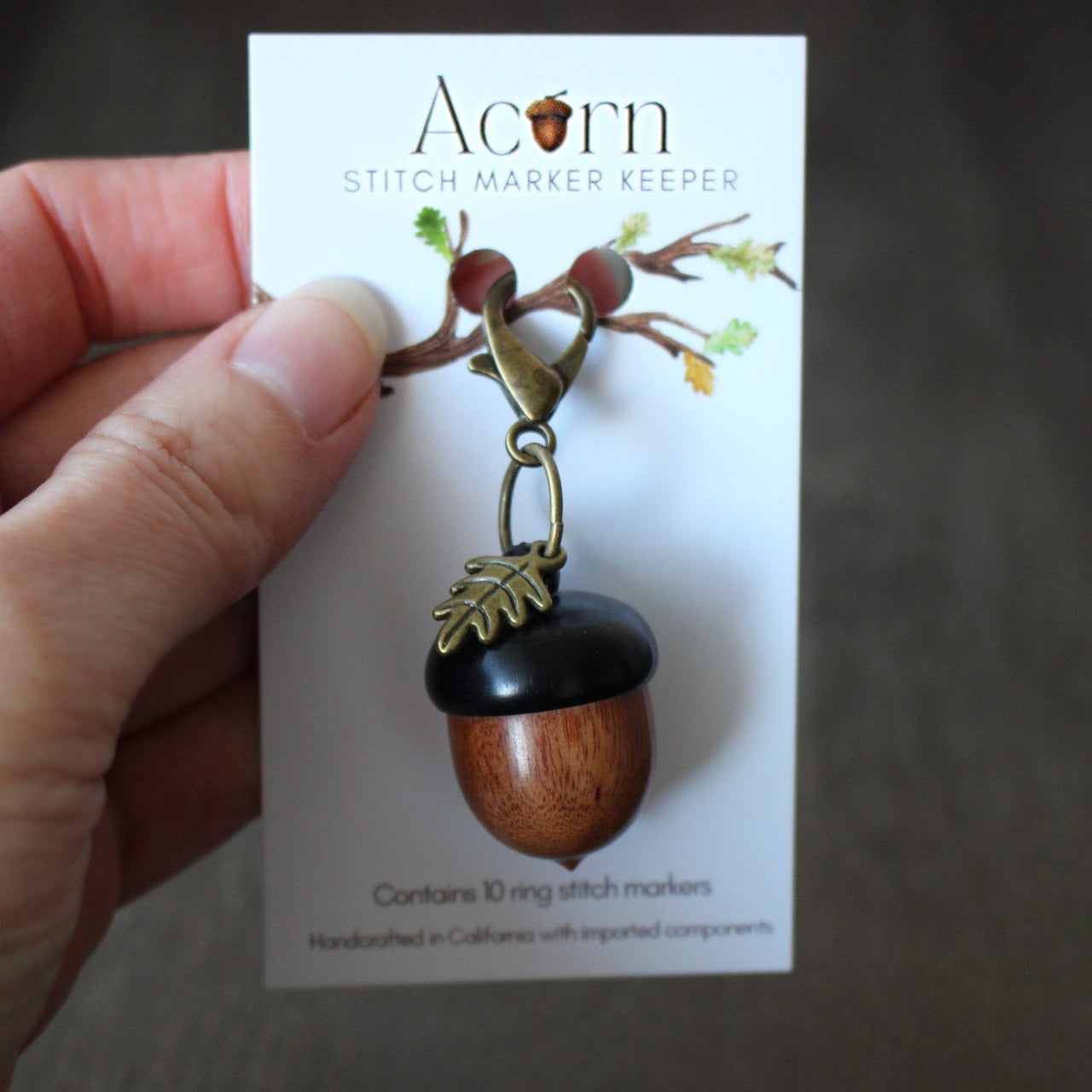 Little Acorn Stitch Marker Keeper