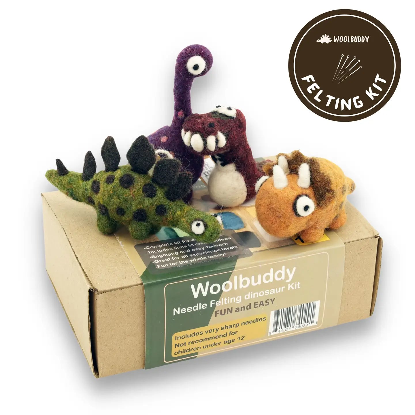 Woolbuddy Dinosaur Needle Felting Kit