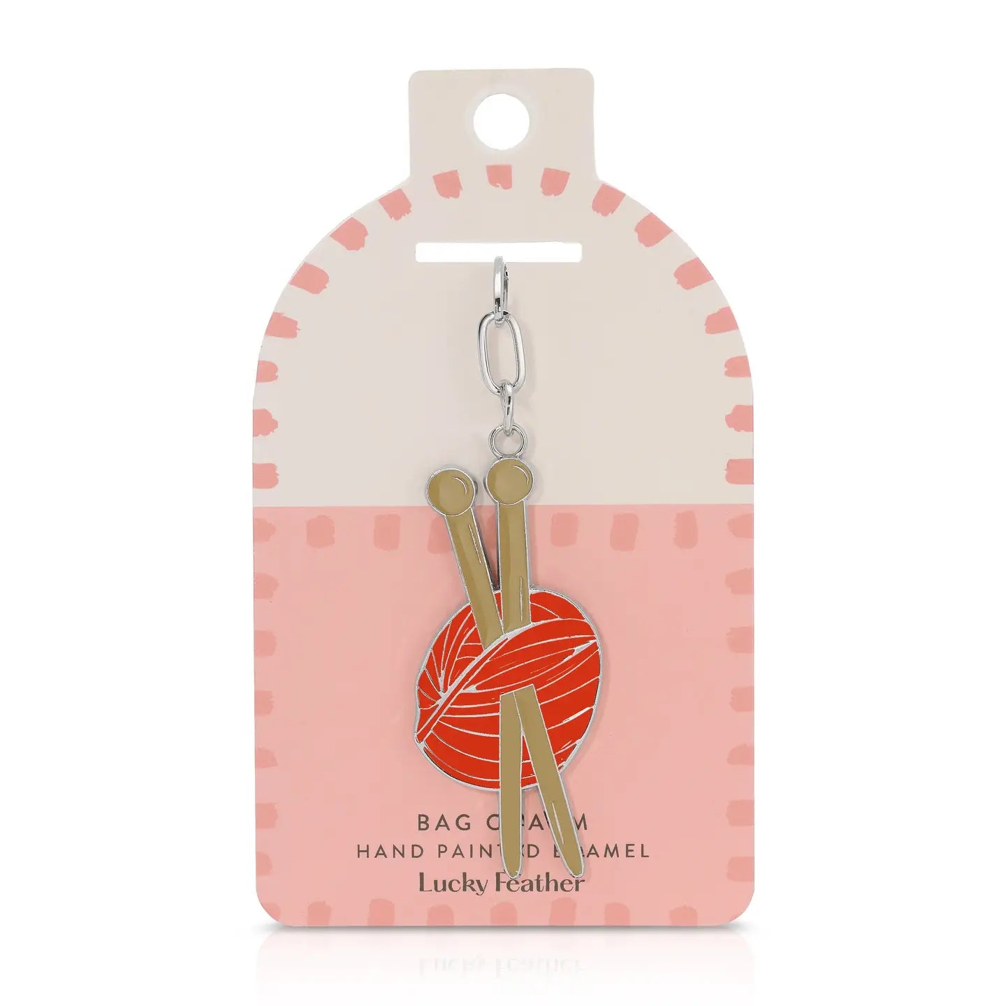 Lucky Feather Enamel Bag Charm Keychains