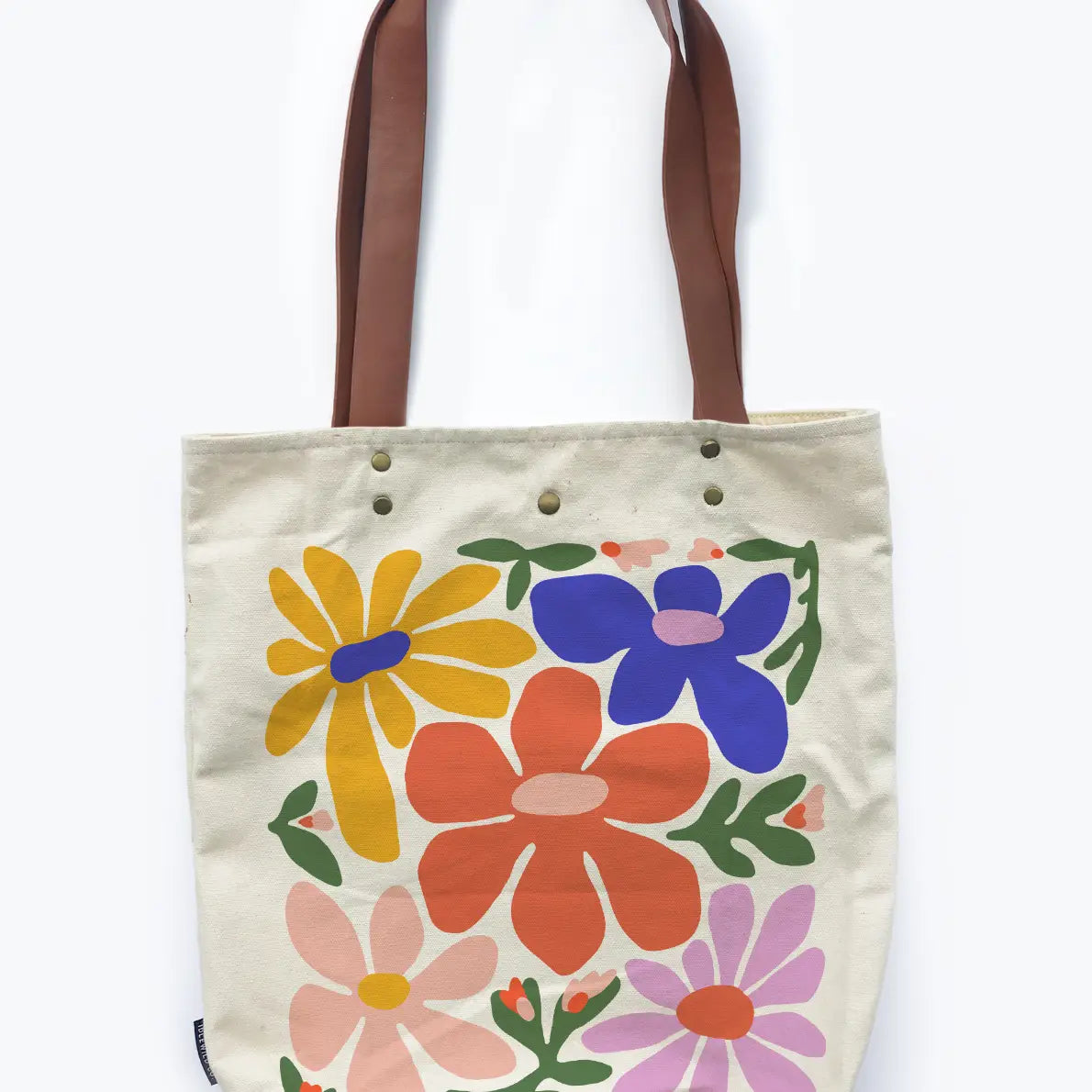 Idlewild Canvas Totes with Faux Leather Handles