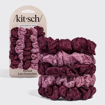 Kitsch Ruched Lace Scrunchies 5pc