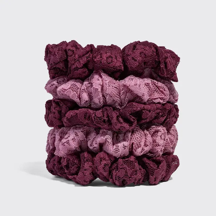 Kitsch Ruched Lace Scrunchies 5pc