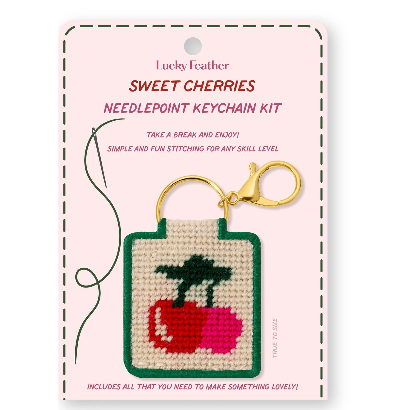 Lucky Feather Needlepoint Keychain Kits