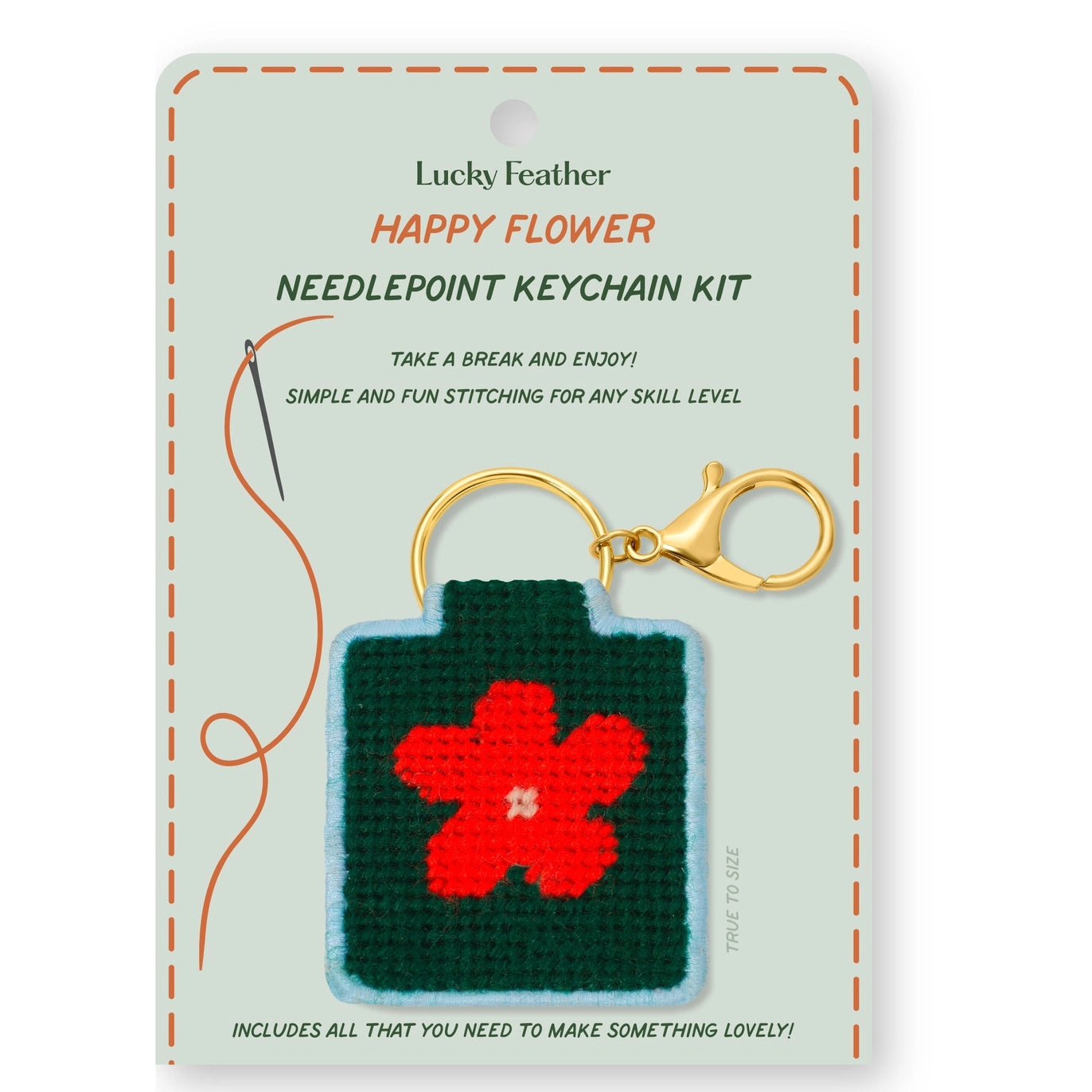 Lucky Feather Needlepoint Keychain Kits