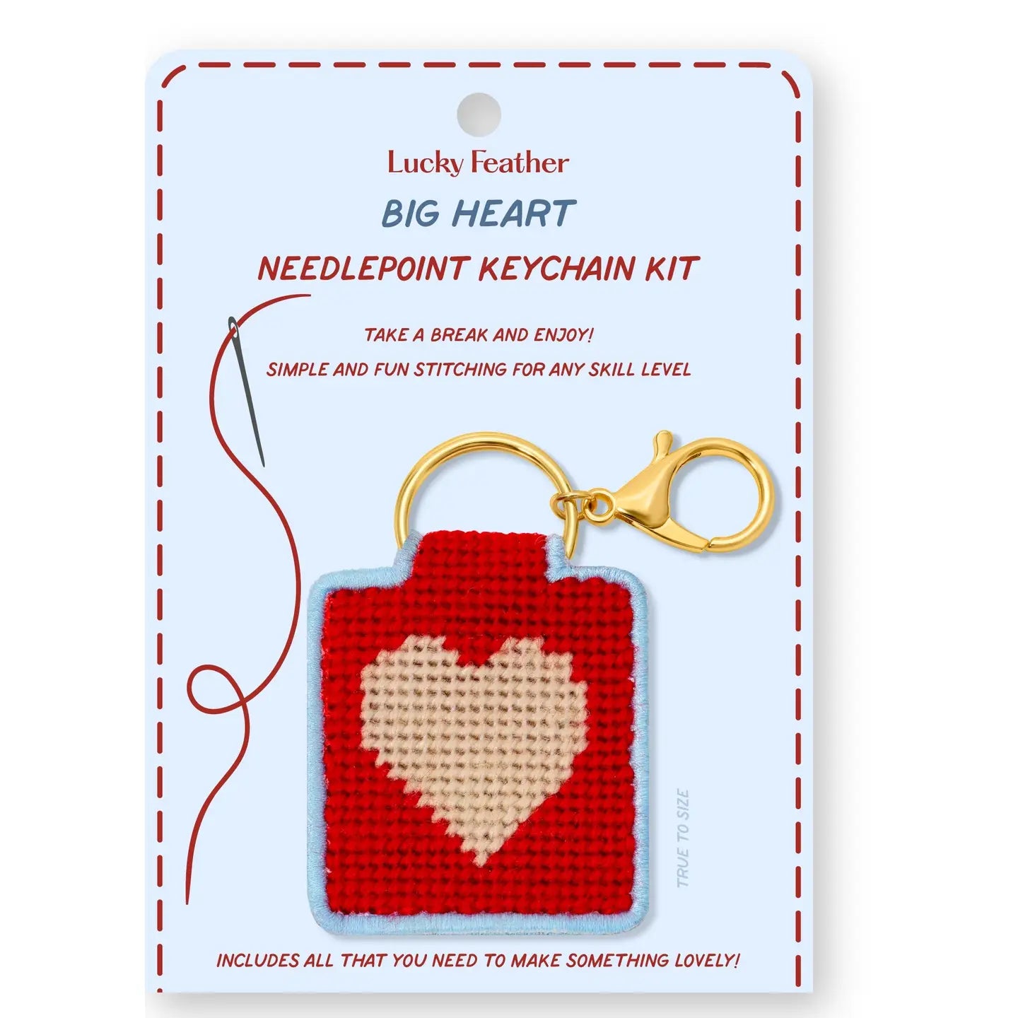 Lucky Feather Needlepoint Keychain Kits