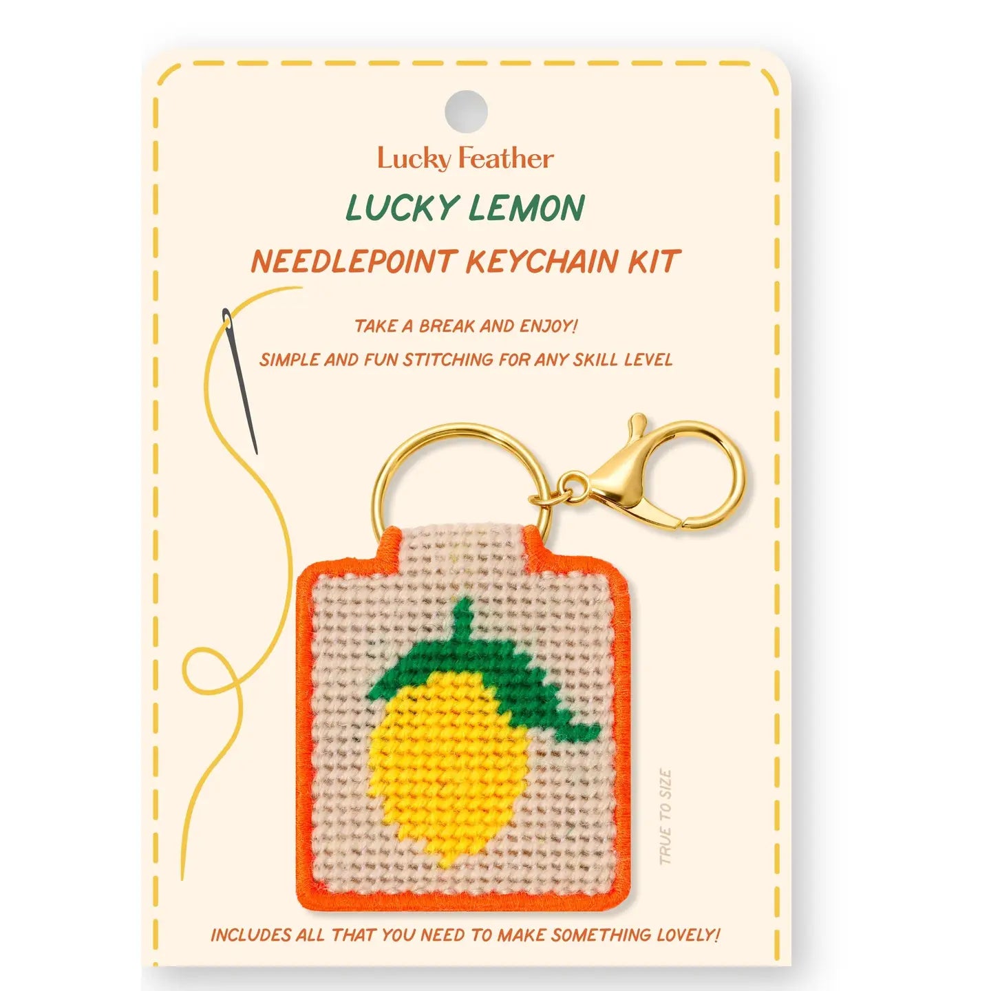 Lucky Feather Needlepoint Keychain Kits