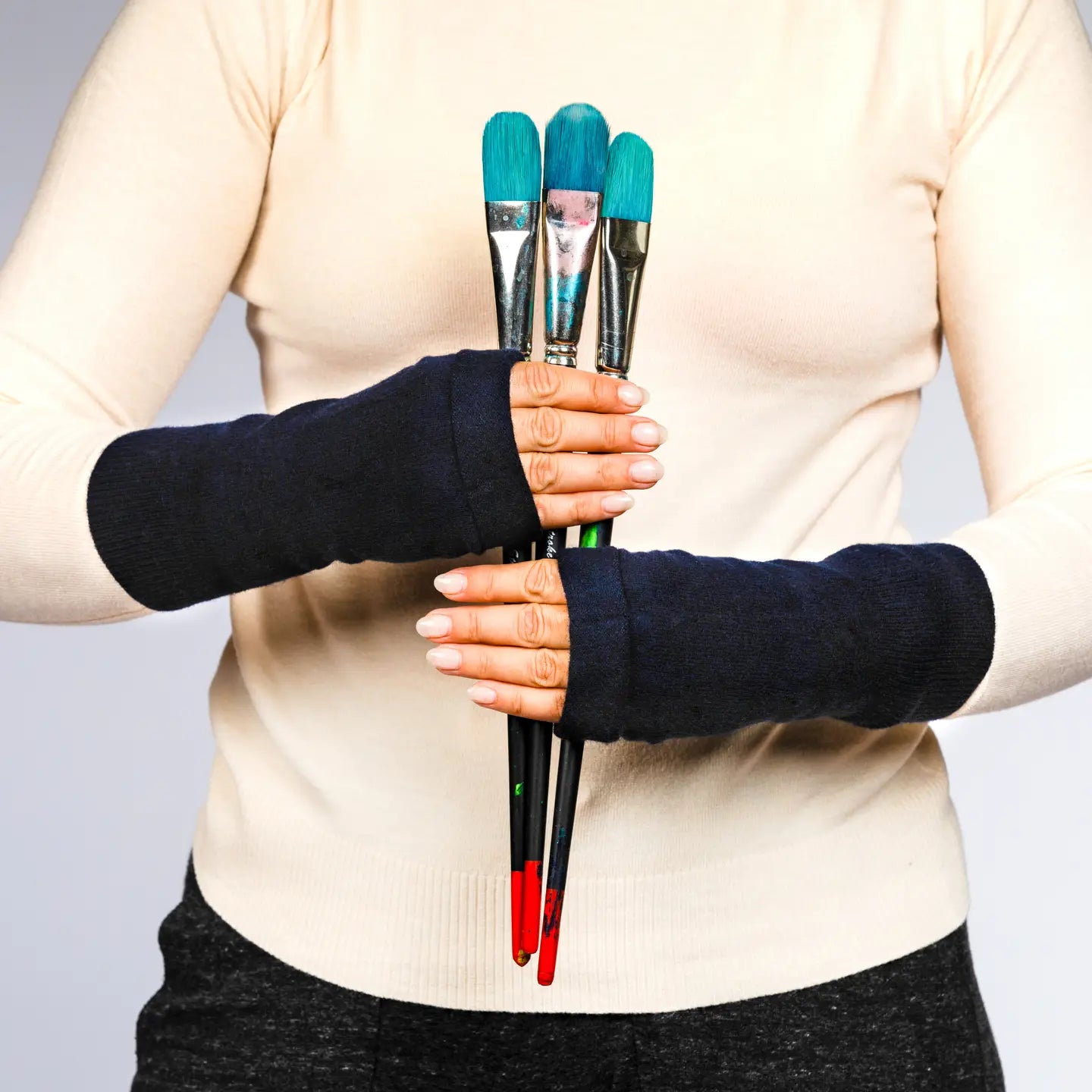 100% Cashmere Fingerless Gloves