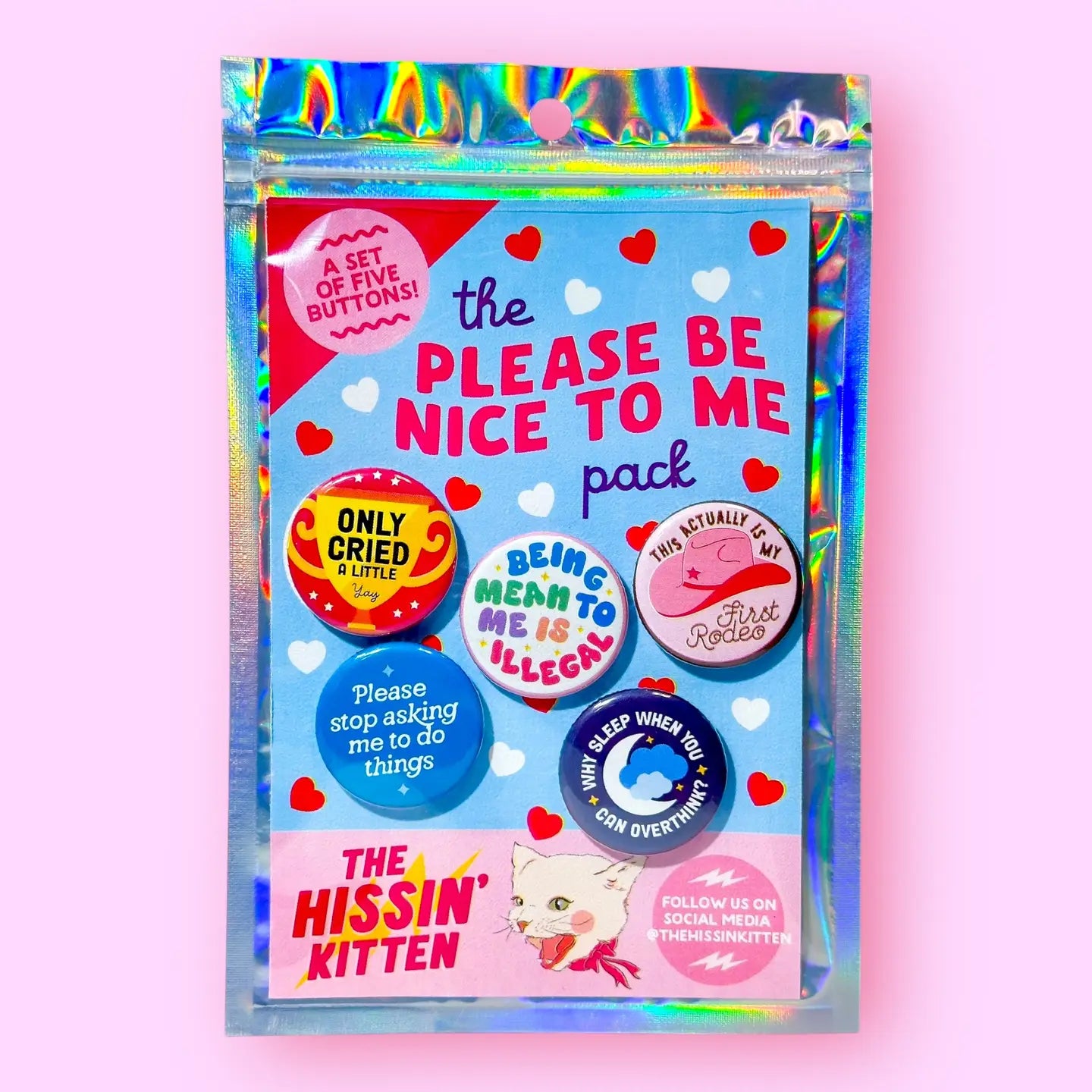 The Hissin' Kitten Set of 5 Buttons