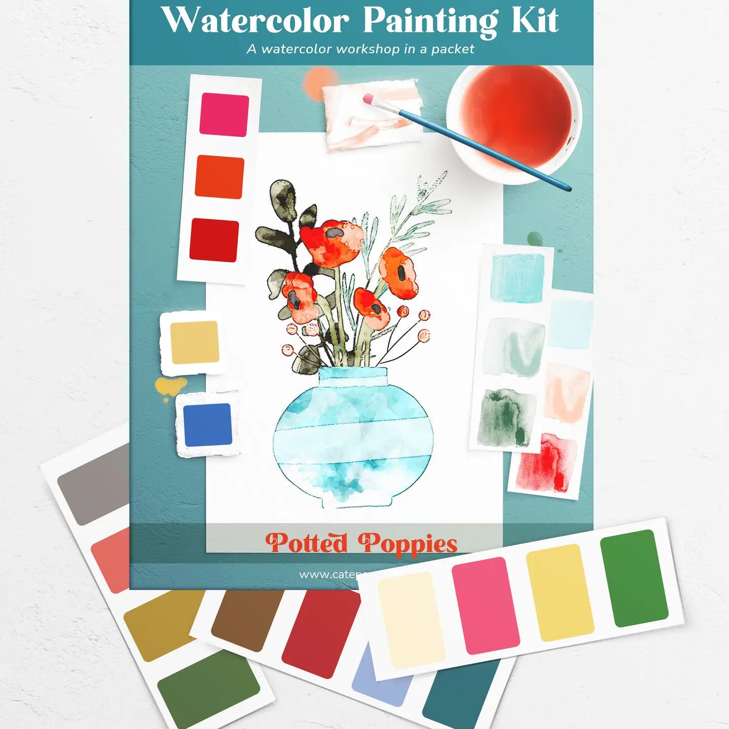 Cate Paper Watercolor Painting Kits (Beginner)