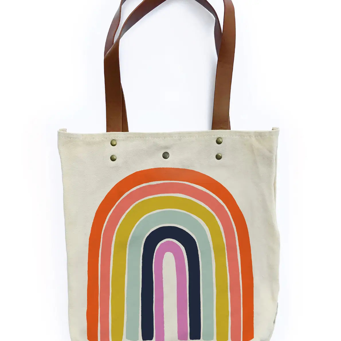 Idlewild Canvas Totes with Faux Leather Handles