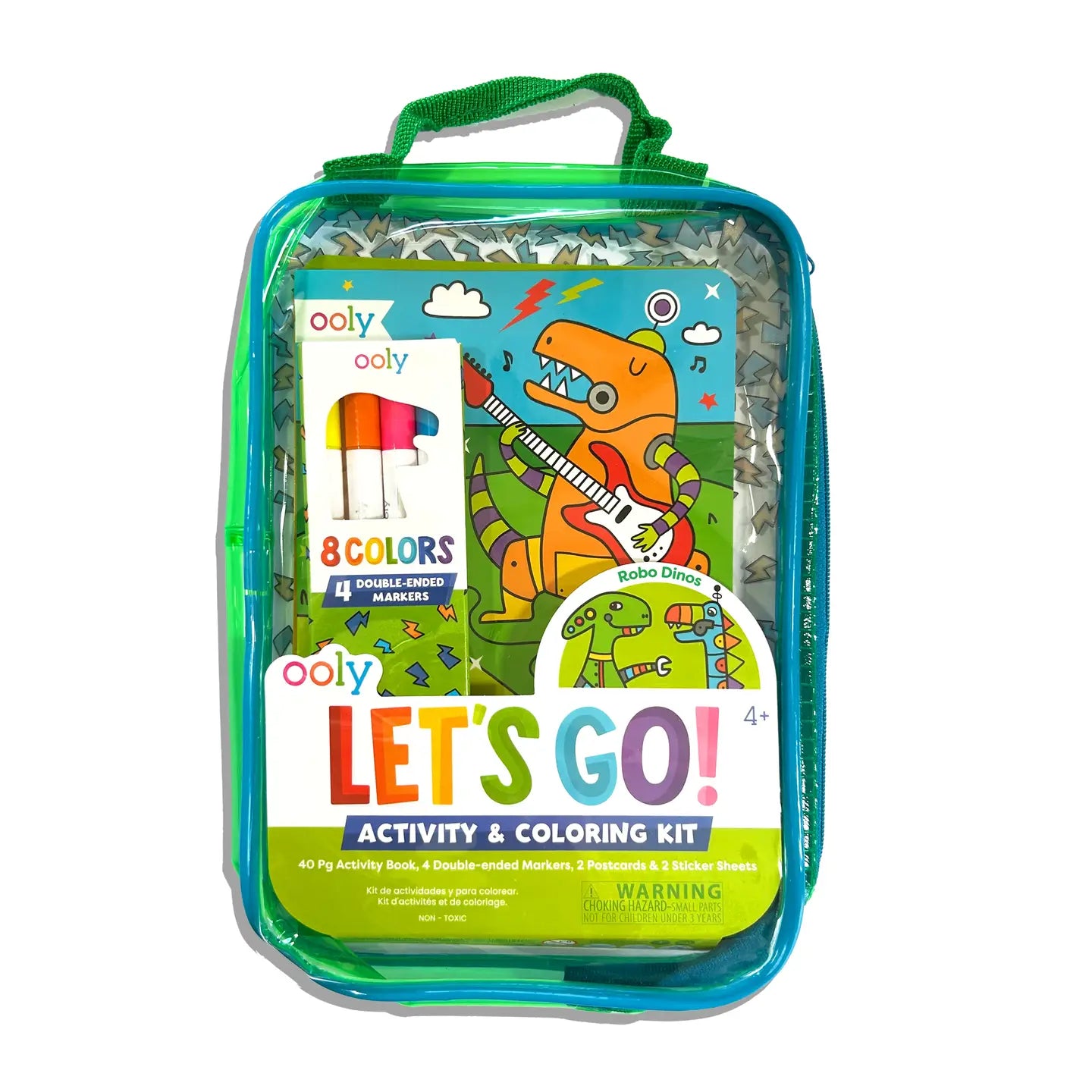 Let's Go! Activity & Coloring Kit - Robo Dinos