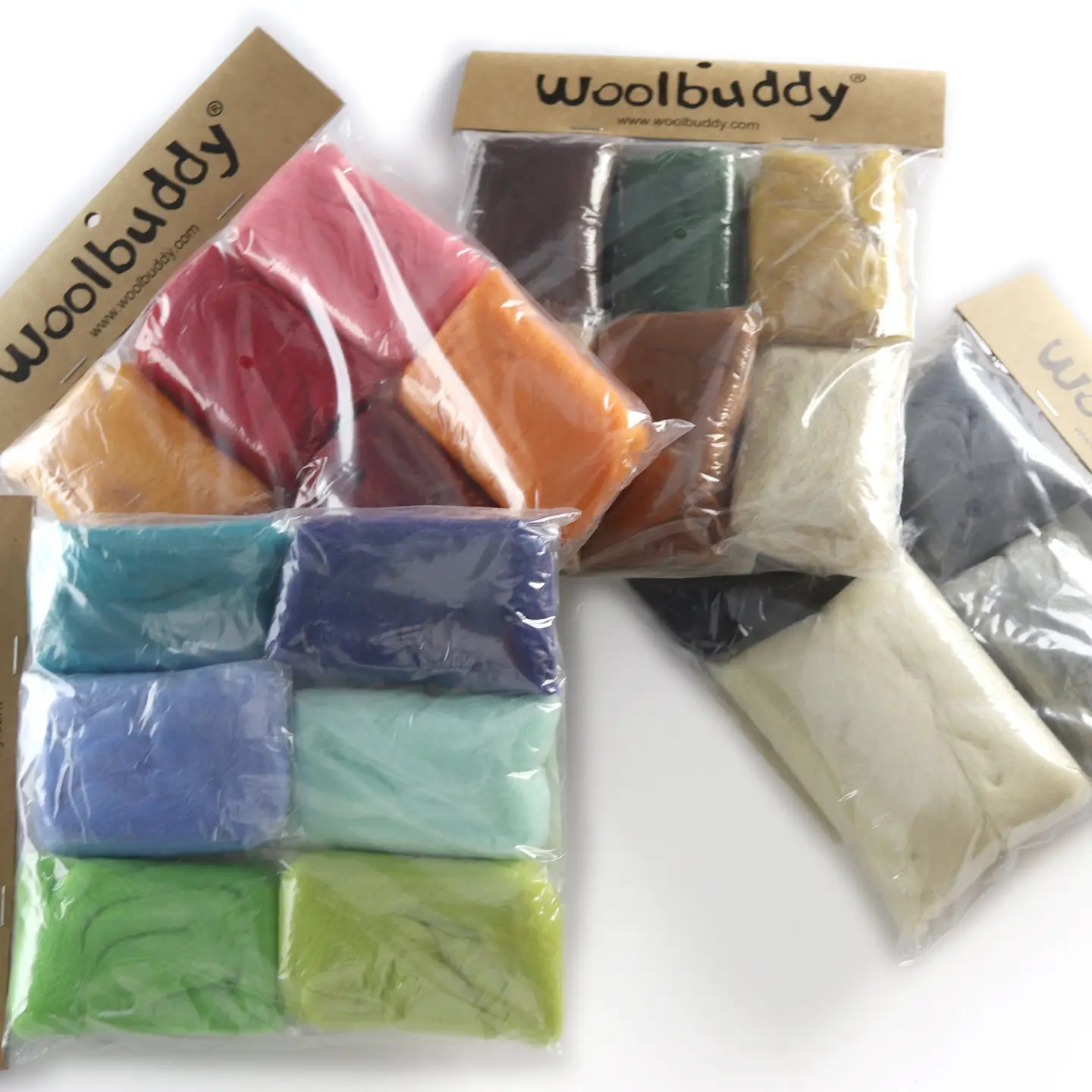 Woolbuddy Color Wool Fiber Packs