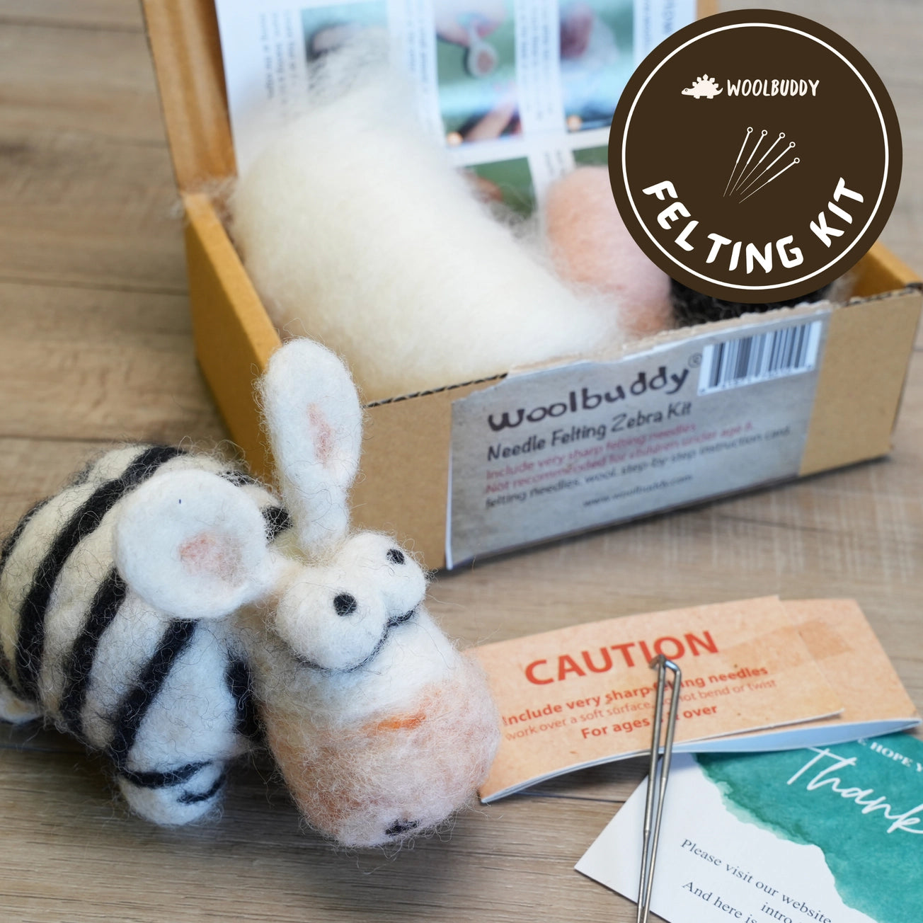 Woolbuddy Zebra Needle Felting Kit