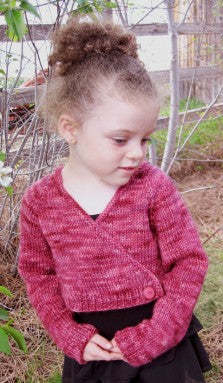 109 Girl's Ballet Cardigan, sizes 18mos to 10yrs, Worsted/Aran weight
