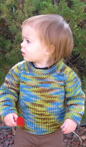 295 Bulky Baby Pullover, sizes 6mos to 2yrs, Bulky weight