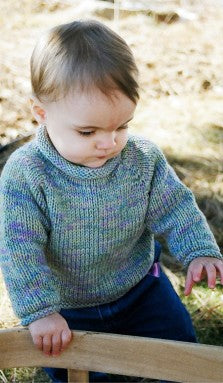 214 Baby Pullover, sizes 6mos to 2yrs, Aran weight