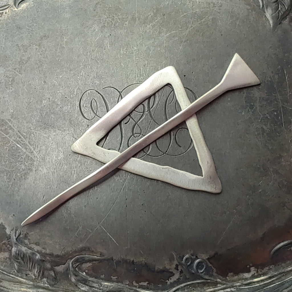 Mid-Century Modern Triangle Shawl Pin