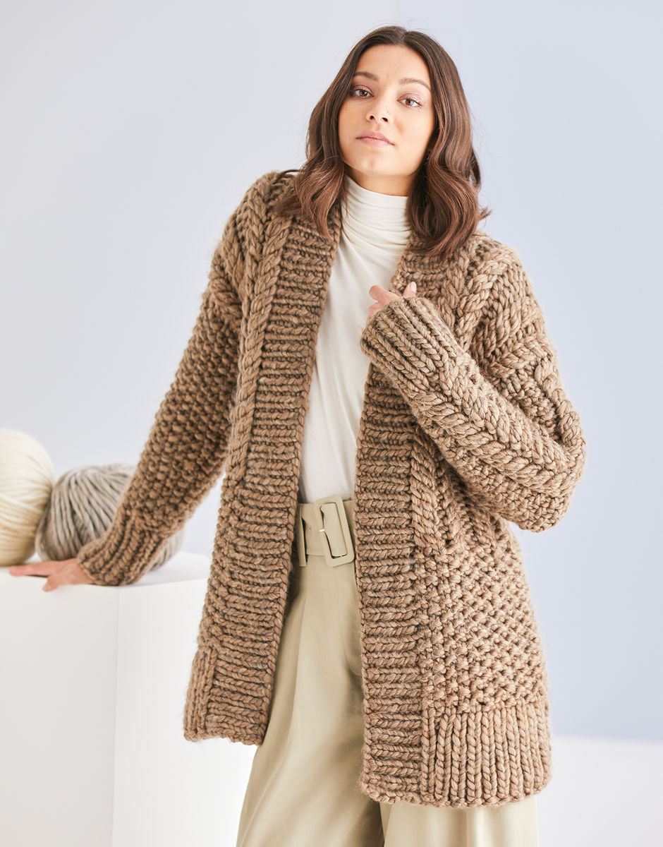 10192 Cable and Moss Cardigan