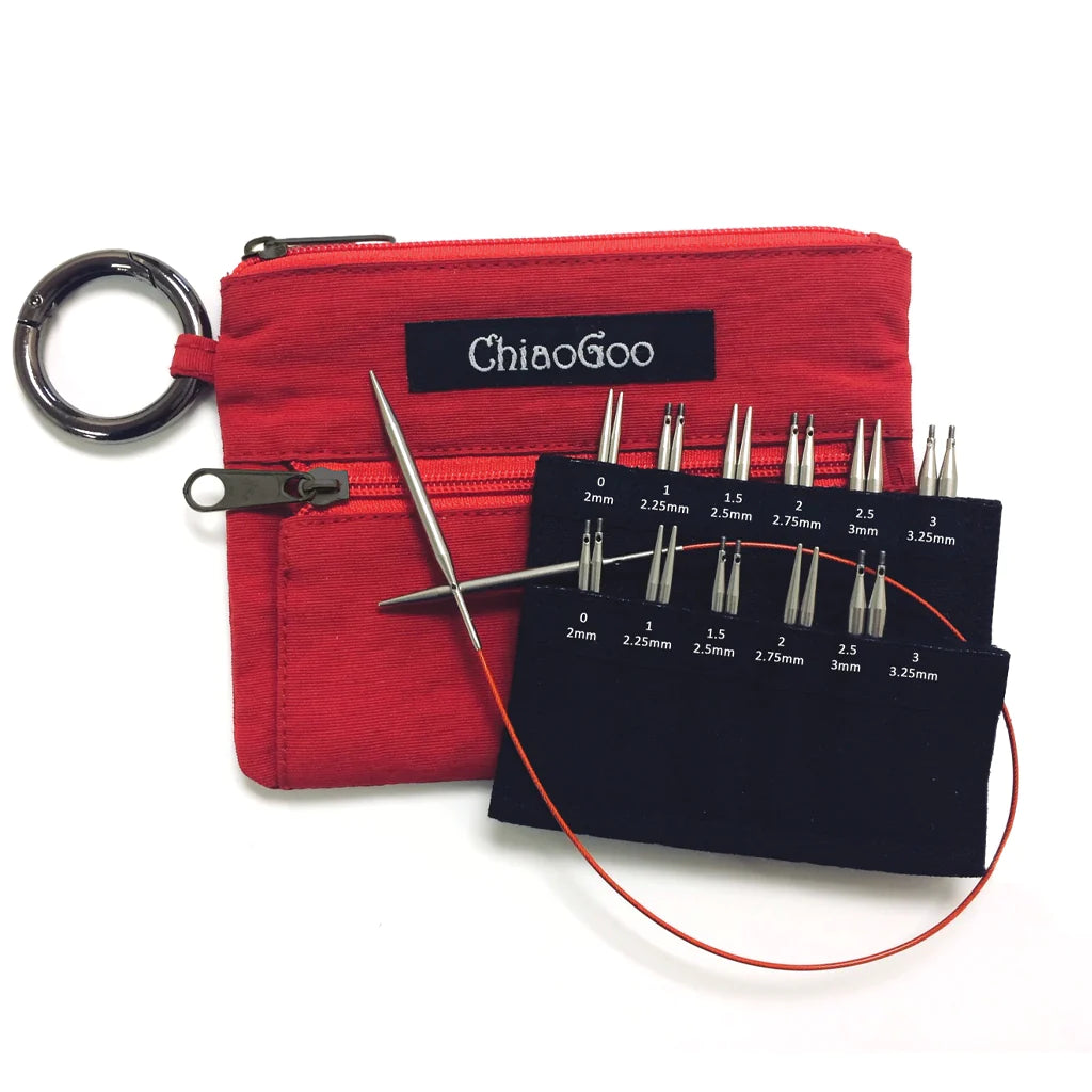 ChiaoGoo Interchangeable Knitting Needle Set Twist Shorties (Sizes 0-3)