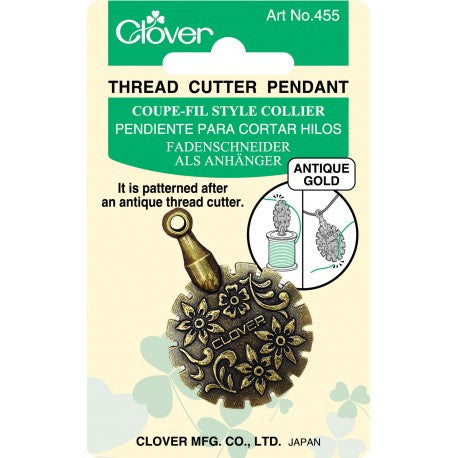 Clover 455 Yarn Cutter Pendant in Antique Gold