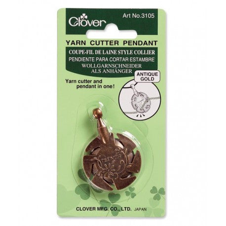 Clover 3105 Yarn Cutter Pendant in Antique Gold